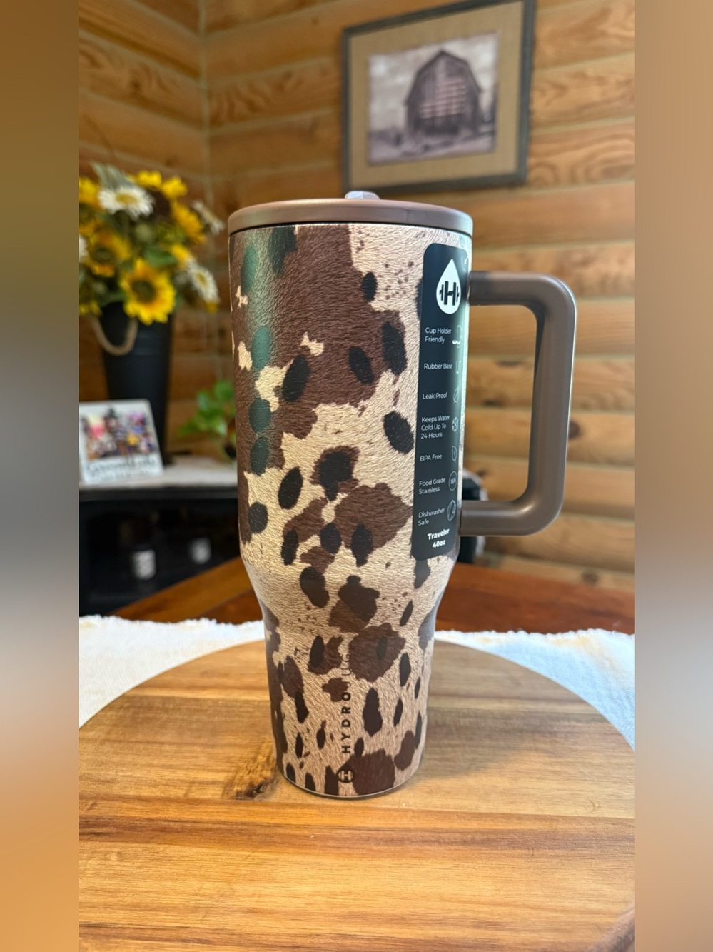 APPALOOSA Horse Print HydroJug 40oz Traveler Straw Tumbler • LEAKPROOF